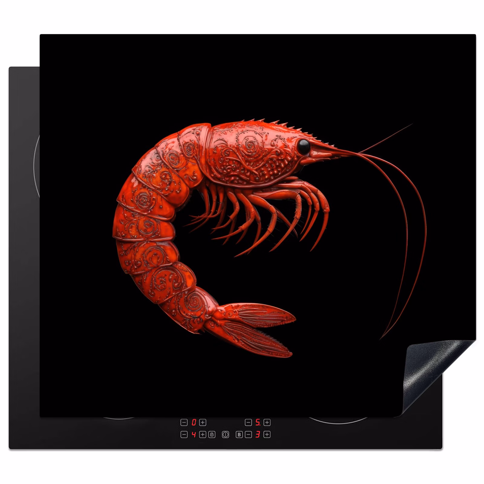 Induction hob protector - Shrimp - Red - Animals — 1