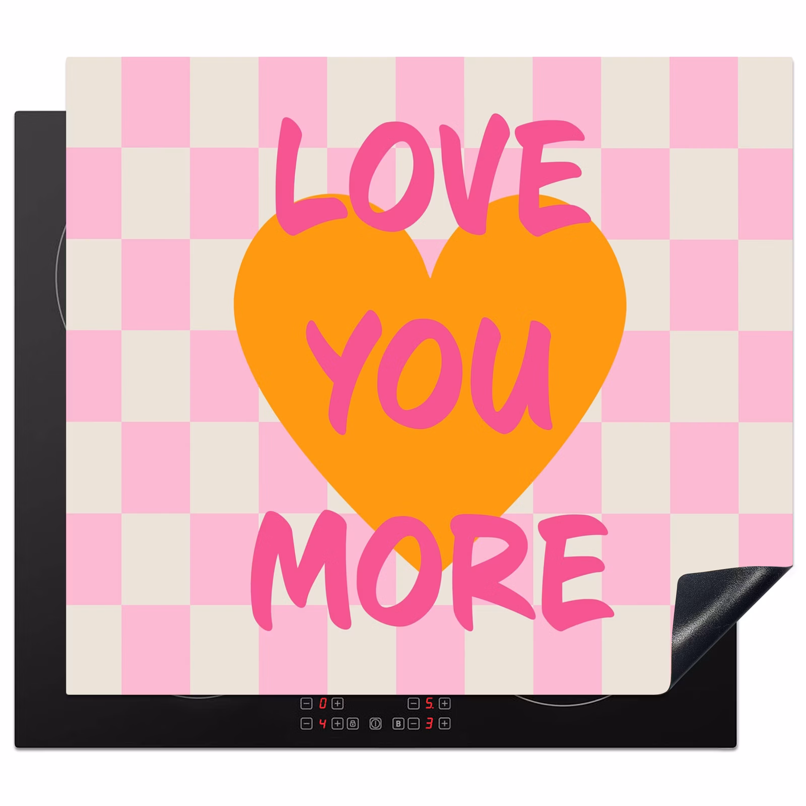 Induction hob protector - Valentine - Love - Pink - Orange — 1