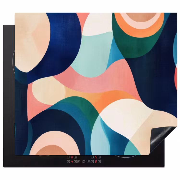 Induction hob protector - Abstract - Blue - Pink — 1