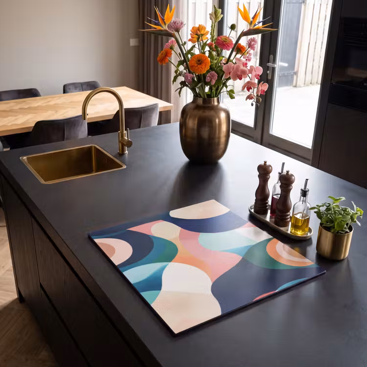 Induction hob protector - Abstract - Blue - Pink — 2