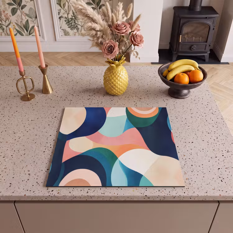 Induction hob protector - Abstract - Blue - Pink — 3