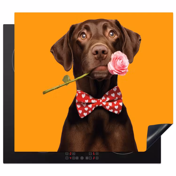 Induction hob protector - Dog - Orange - Rose - Valentine — 1