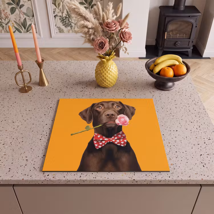 Induction hob protector - Dog - Orange - Rose - Valentine — 3