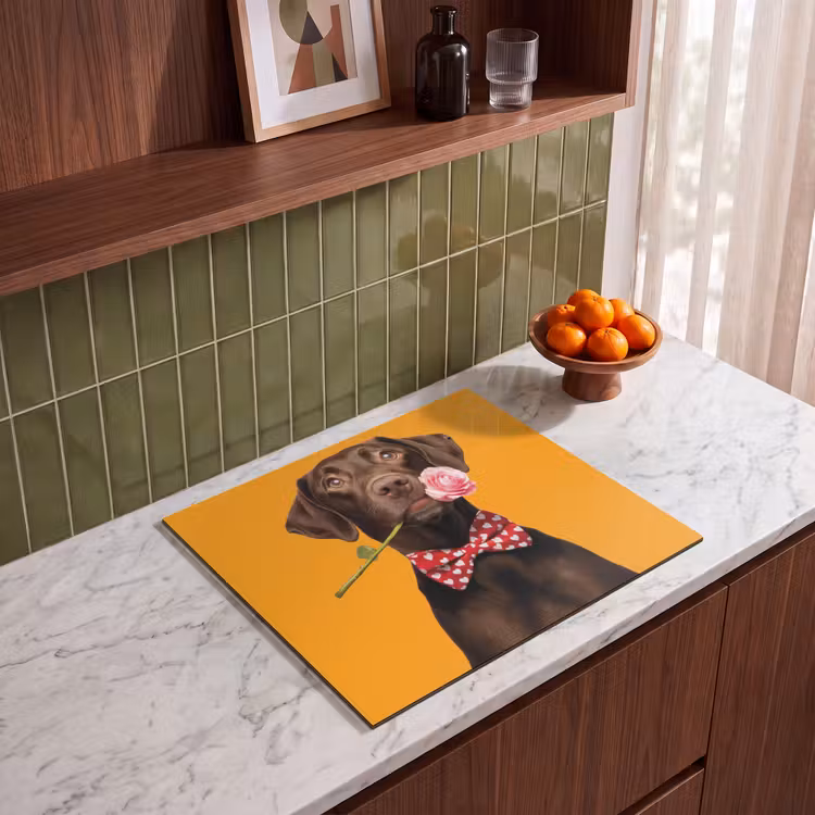 Induction hob protector - Dog - Orange - Rose - Valentine — 4