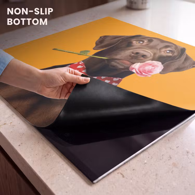 Induction hob protector - Dog - Orange - Rose - Valentine — 5