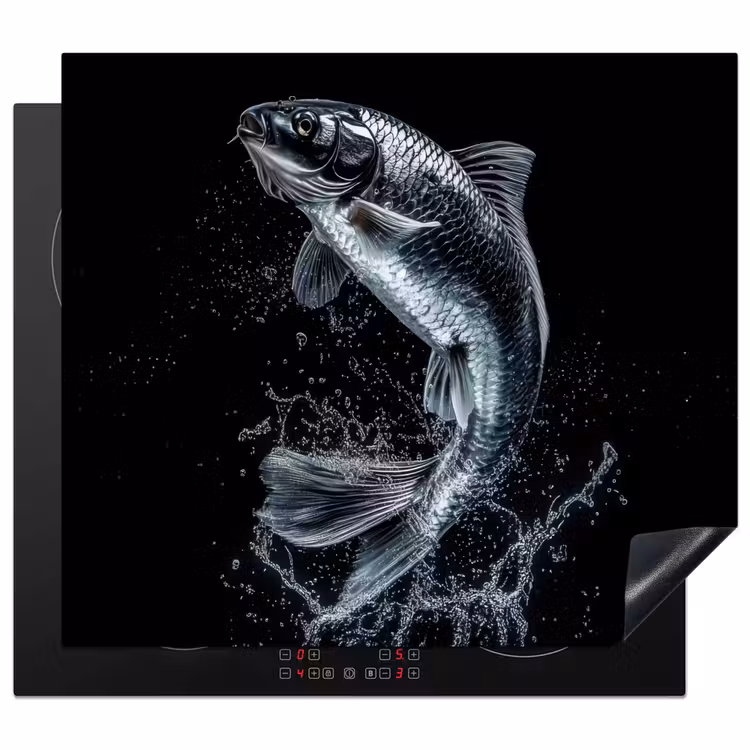 Induction hob protector - Fish - Koi - Black - Water — 1