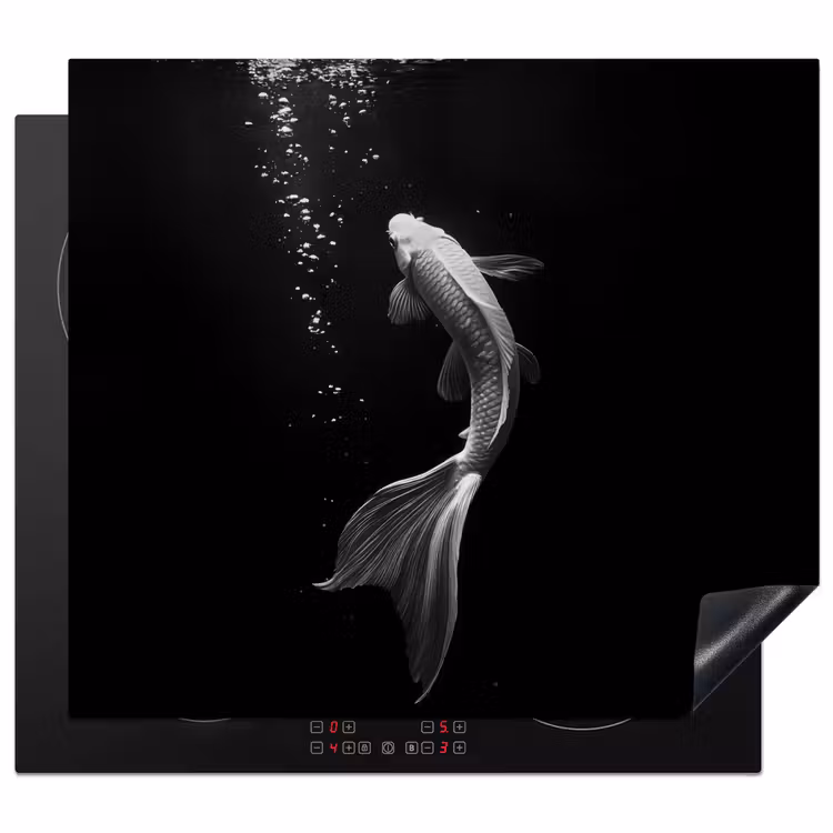 Induction hob protector - Koi - Fish - White - Black — 1