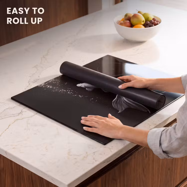Induction hob protector - Koi - Fish - White - Black — 6