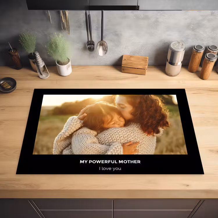 Induction hob protector – Your own photo and text — 3
