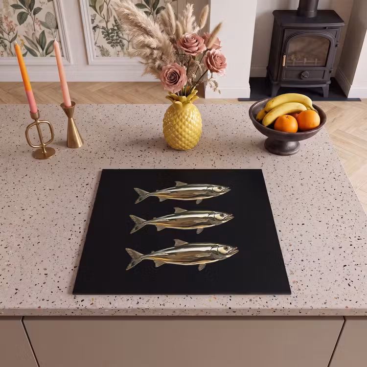 Induction hob protector - Pisces - Gold - Black — 3