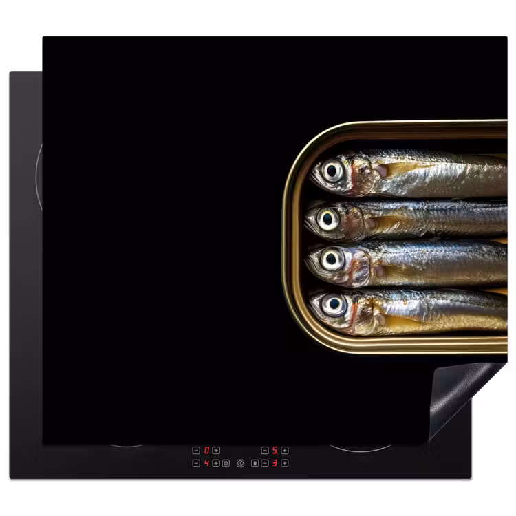 Induction hob protector - Sardines - Tin - Black - Fish — 1