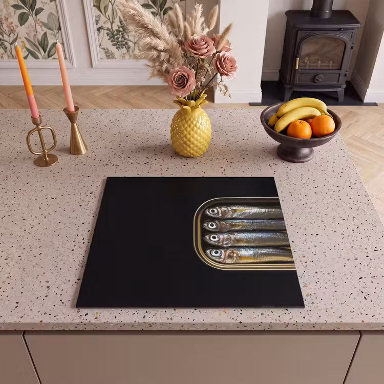 Induction hob protector - Sardines - Tin - Black - Fish — 3