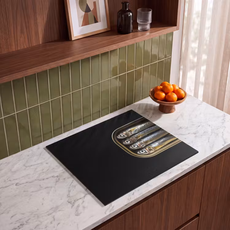 Induction hob protector - Sardines - Tin - Black - Fish — 4