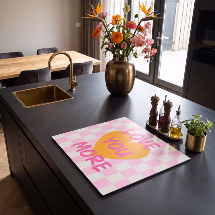Induction hob protector - Valentine - Love - Pink - Orange — 2