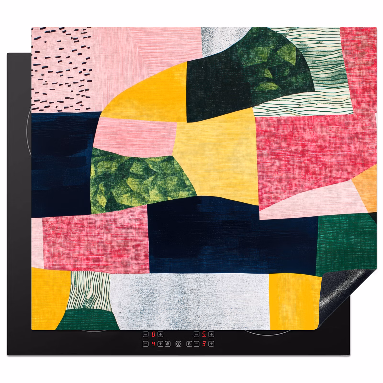 Induction hob protector - Abstract - Pink - Rugs - Shapes - Yellow — 1