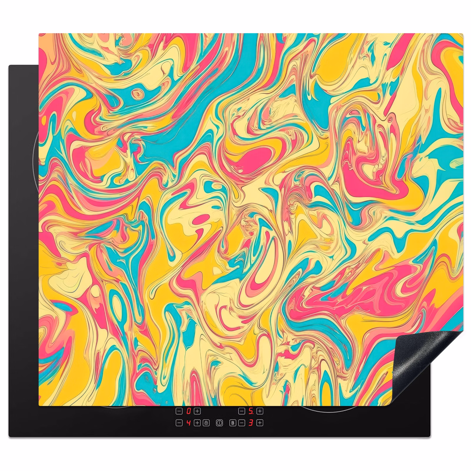Induction hob protector - Yellow - Pink - Blue - Retro — 1