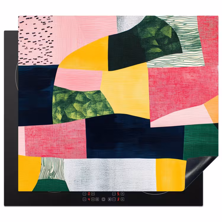 Induction hob protector - Abstract - Pink - Rugs - Shapes - Yellow — 1