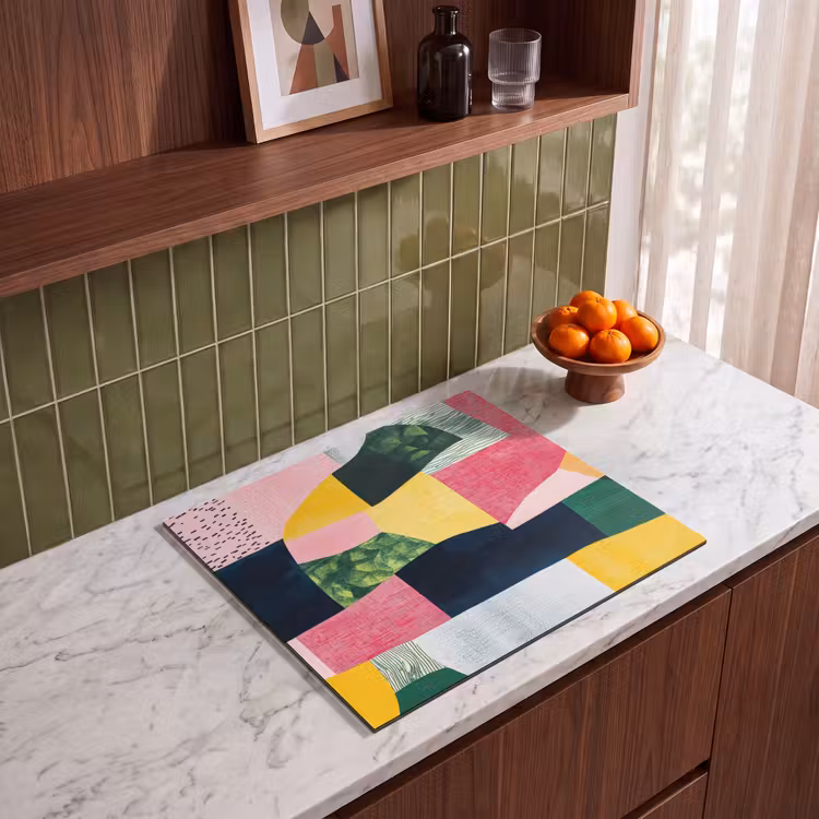 Induction hob protector - Abstract - Pink - Rugs - Shapes - Yellow — 4