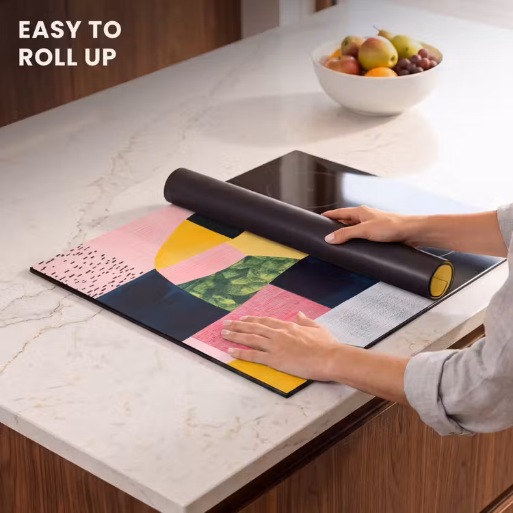 Induction hob protector - Abstract - Pink - Rugs - Shapes - Yellow — 6