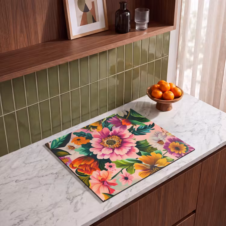 Induction hob protector - Flowers - Colorful - Pink — 4