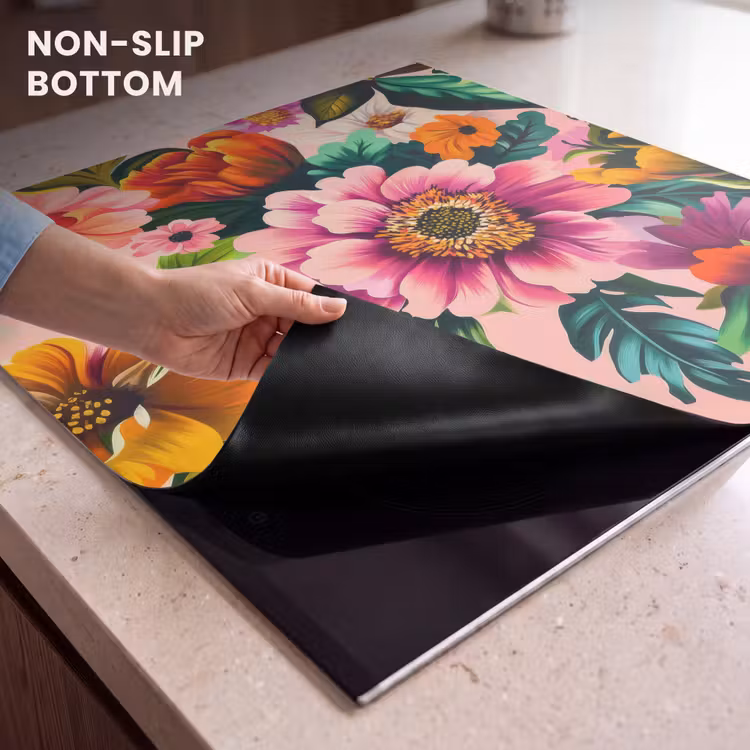 Induction hob protector - Flowers - Colorful - Pink — 5