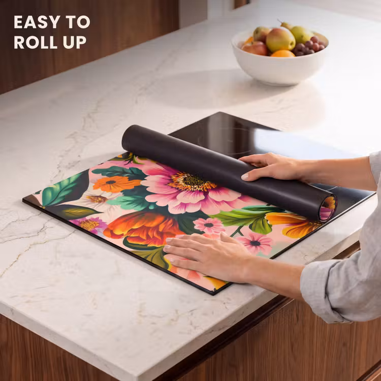 Induction hob protector - Flowers - Colorful - Pink — 6