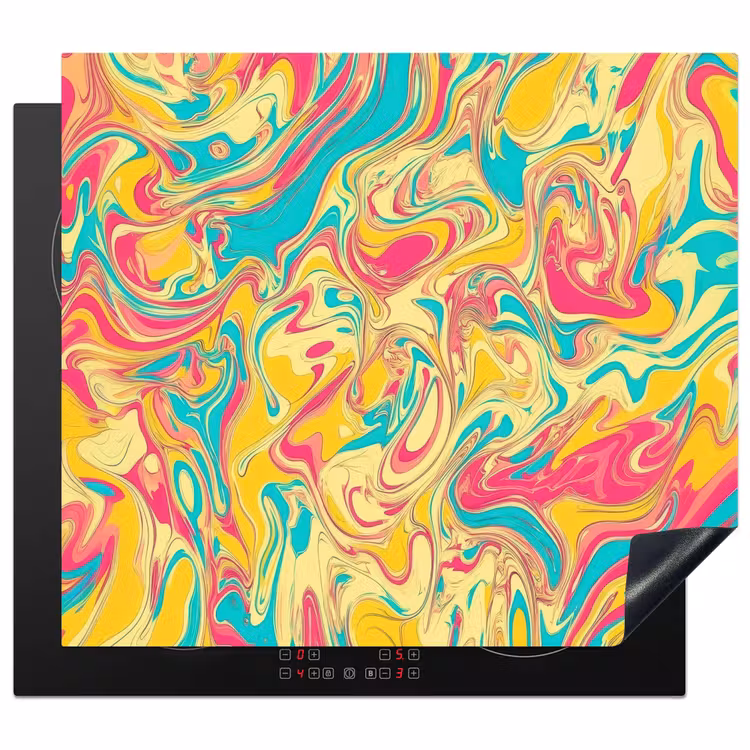 Induction hob protector - Yellow - Pink - Blue - Retro — 1