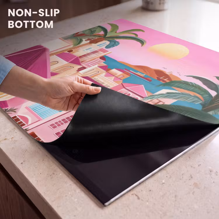 Induction hob protector - City - Pink - Palm trees — 5