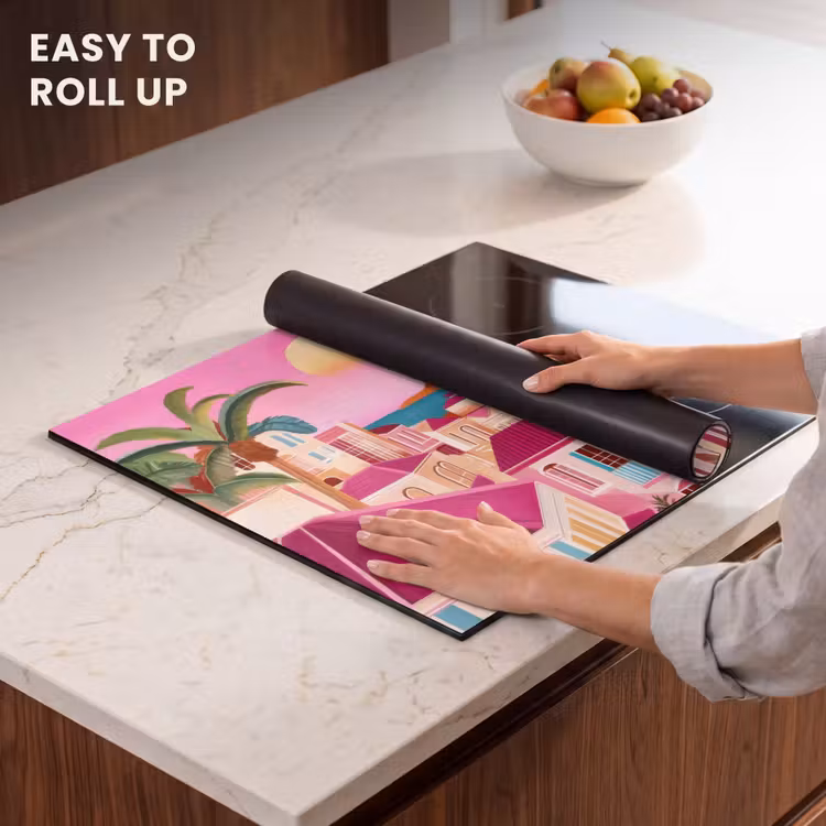 Induction hob protector - City - Pink - Palm trees — 6