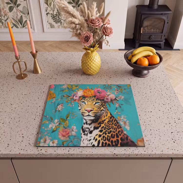 Induction hob protector - Leopard - Flowers - Crown — 3