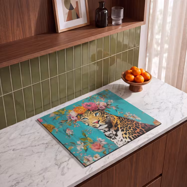 Induction hob protector - Leopard - Flowers - Crown — 4
