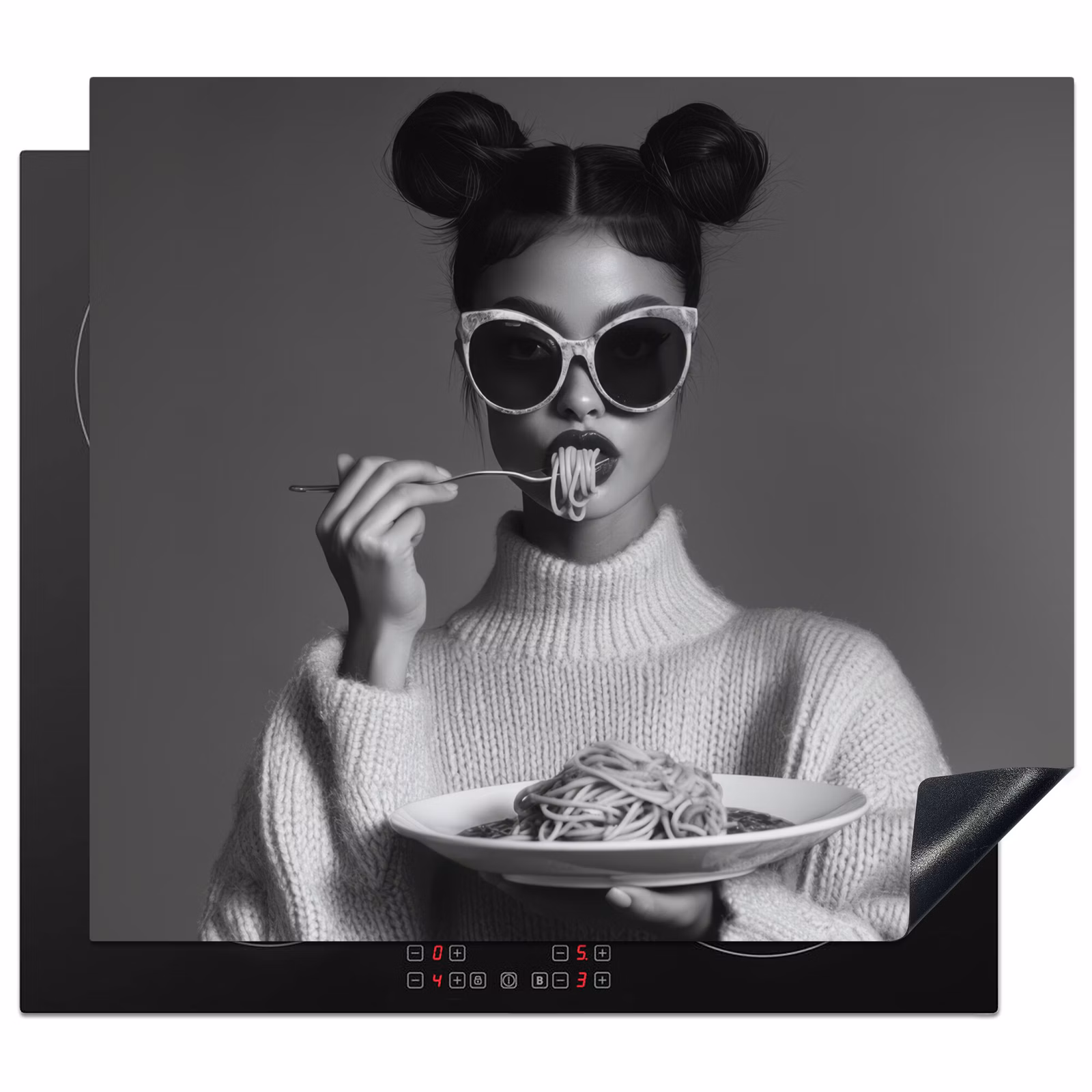 Induction hob protector - Woman - Pasta - Sunglasses — 1