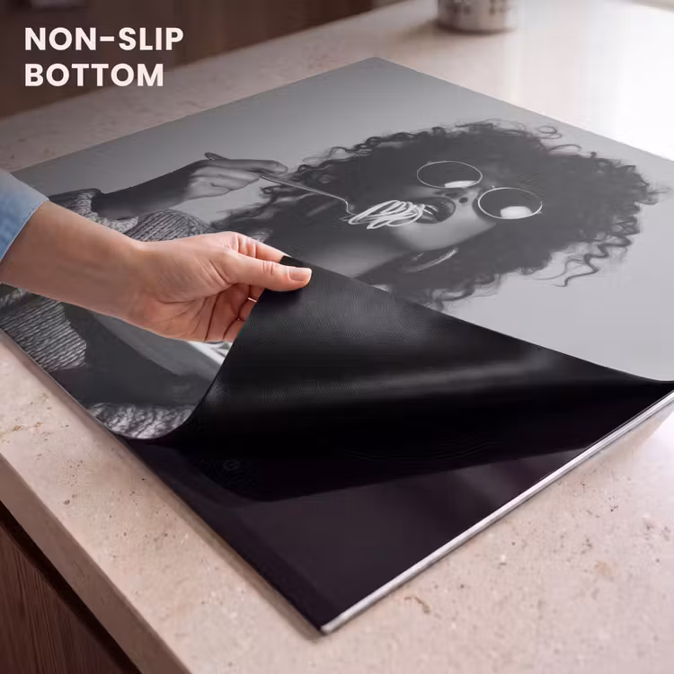 Induction hob protector - Woman - Pasta - Black - White — 5