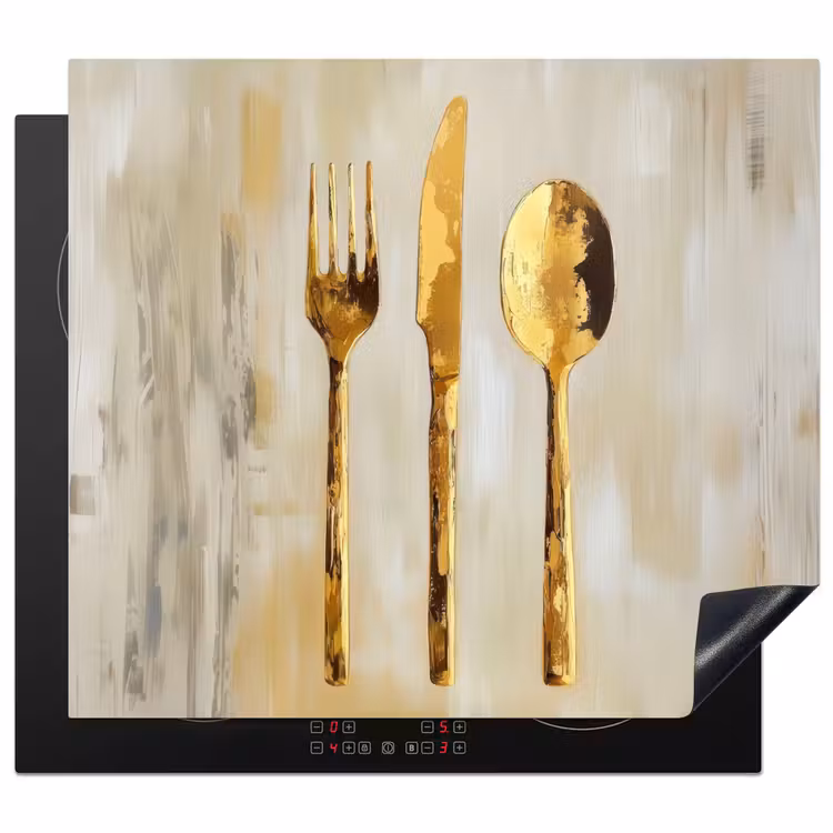 Induction hob protector - Paint - Gold - Cutlery — 1
