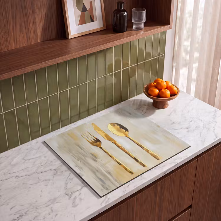 Induction hob protector - Paint - Gold - Cutlery — 4