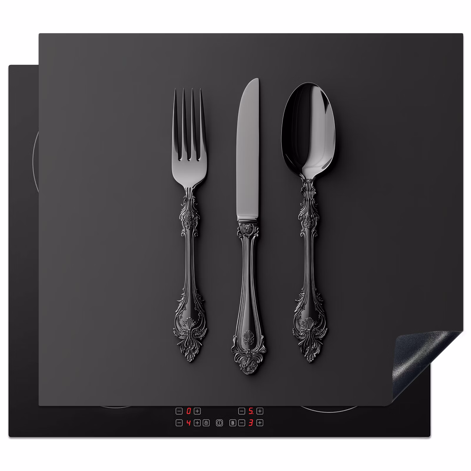 Induction hob protector - Cutlery - Black — 1