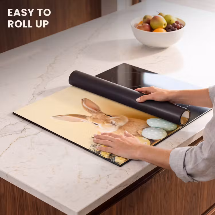 Induction hob cover - Eggs - Rabbit - Pastel shades — 6