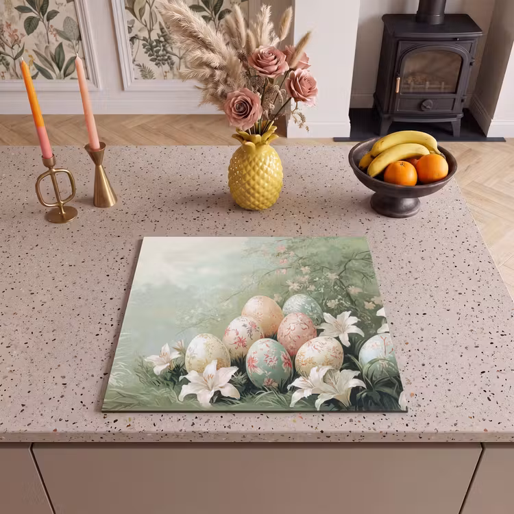 Induction hob cover - Easter eggs - Pastel shades - Flowers — 3