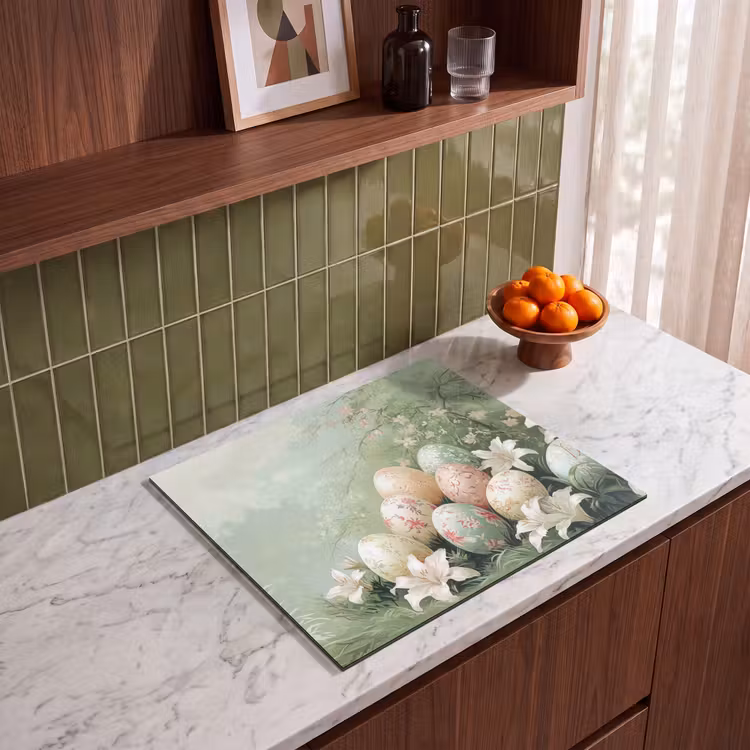 Induction hob cover - Easter eggs - Pastel shades - Flowers — 4