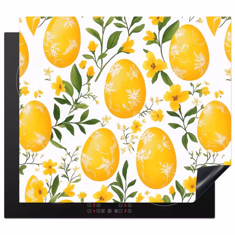 Induction hob cover - Flowers - Easter eggs - Yellow — 1