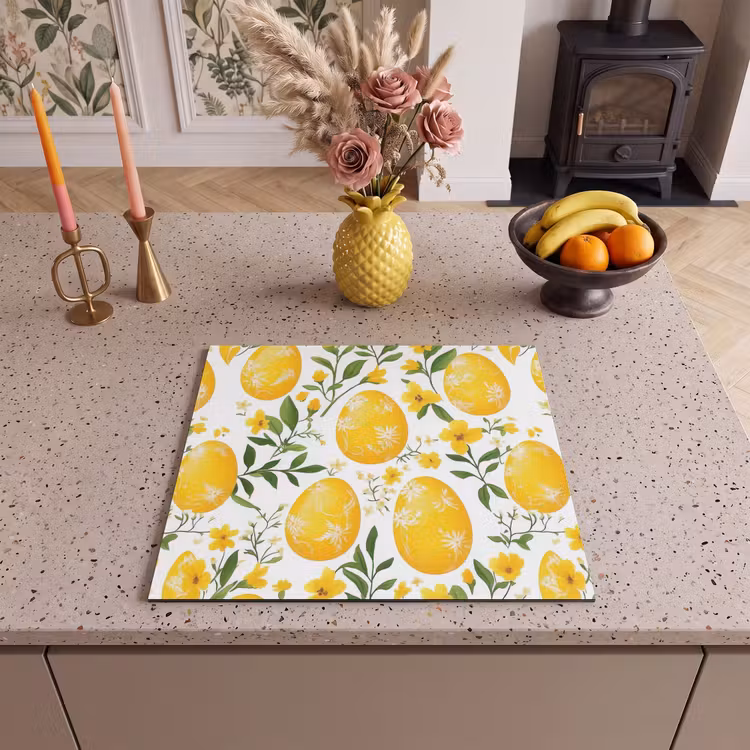 Induction hob cover - Flowers - Easter eggs - Yellow — 3