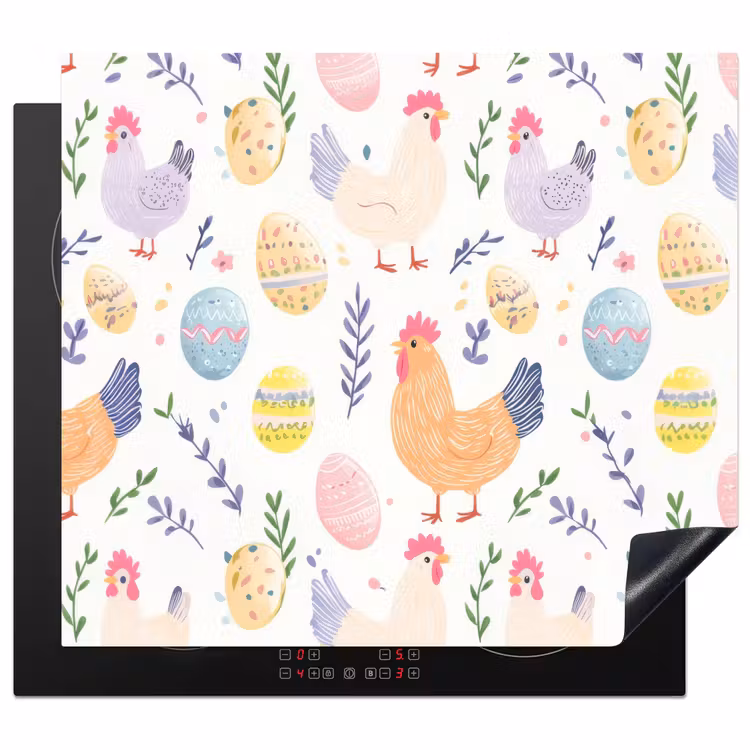 Induction hob cover - Pattern - Chicken - Easter eggs — 1