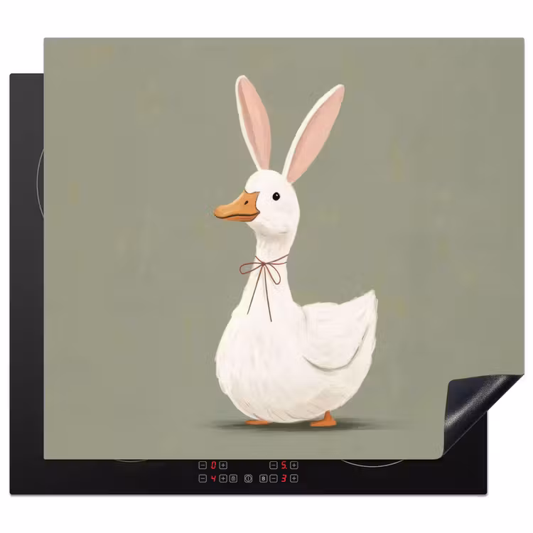 Induction hob cover - Duck - Rabbit ears - Gray — 1