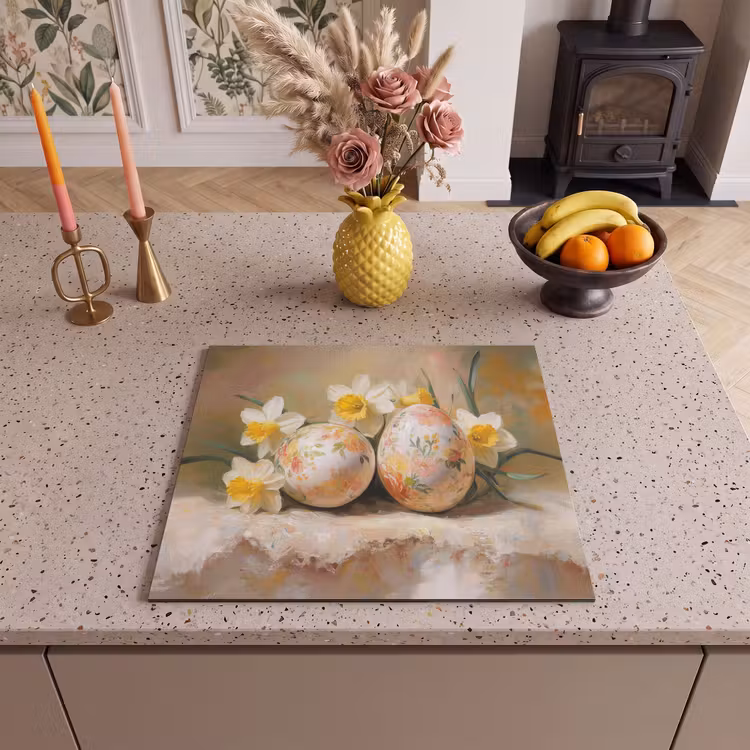 Induction hob cover - Flowers - Eggs - Painted — 3