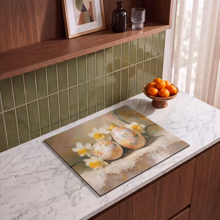 Induction hob cover - Flowers - Eggs - Painted — 4