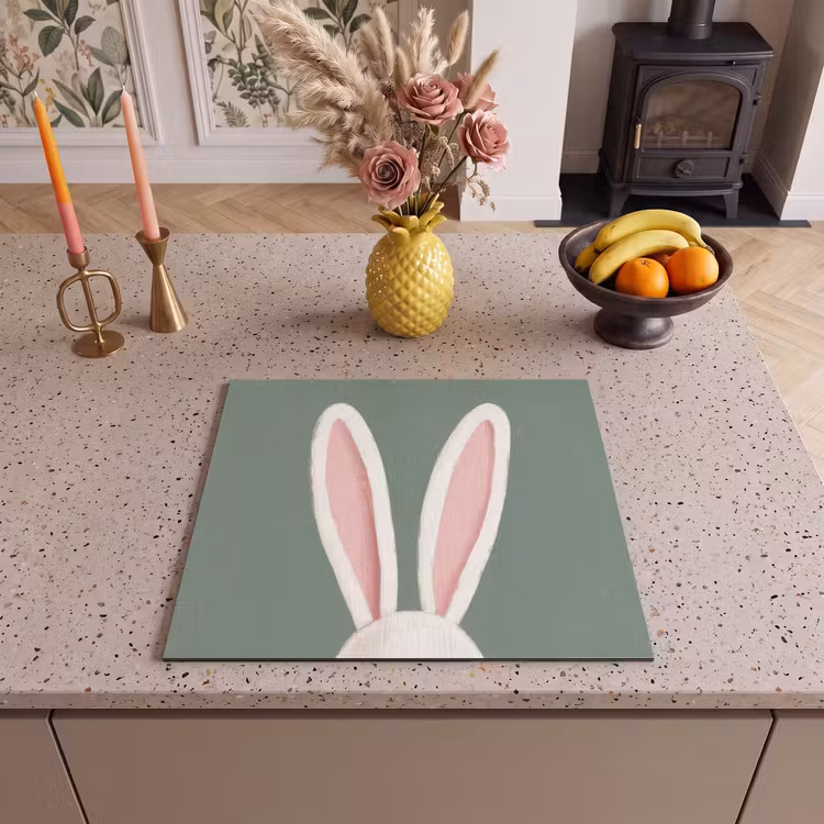 Induction hob cover - Hares - Ears - Pink — 3