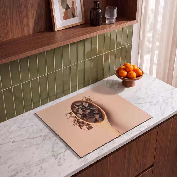 Induction hob protector - Chocolate - Wood - Spoon — 4