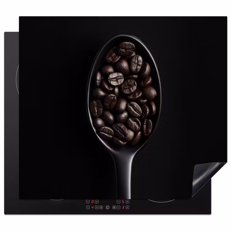Induction hob protector - Coffee Bean - Spoon - Black — 1