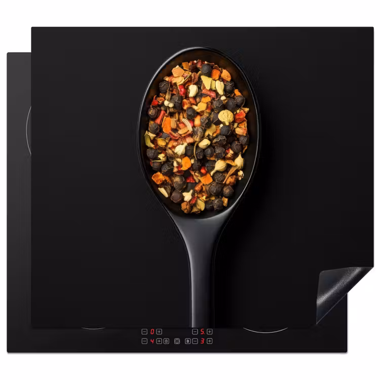 Induction hob protector - Herbs - Black - Spoon — 1