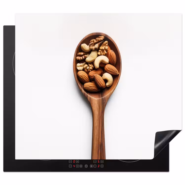 Induction hob protector - Walnut - White - Wood — 1